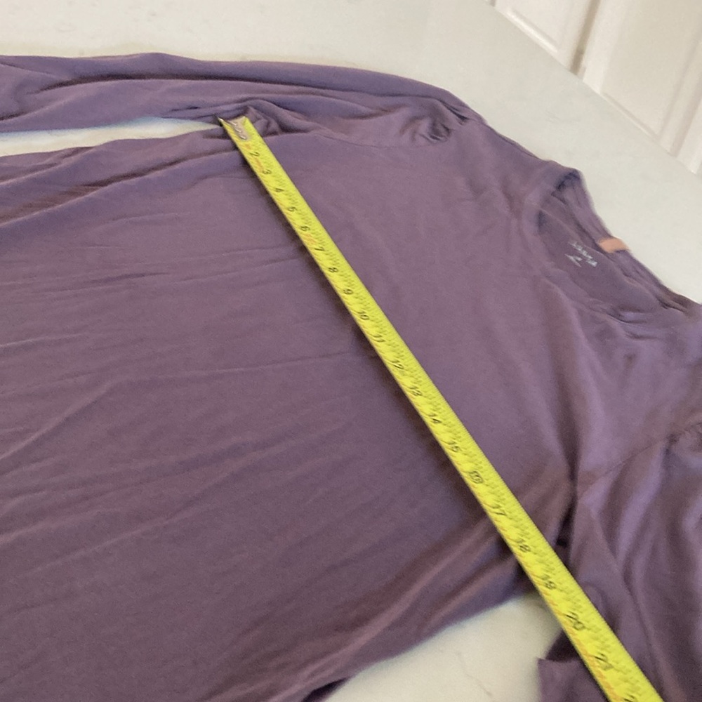 Lunya Long Puff Sleeve Tee Shirt Organic Pima Cotton Purple Size Medium - Picture 8 of 8